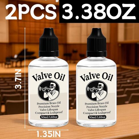 2Pcs Brass Valve Oil for Trumpet, Trombone, French Horn, Tuba, Euphonium, All Brass Instruments Accessories, Valve and Rotor Lubricant, Gift for Brass Players, Christmas, Birthday in Kuwait
