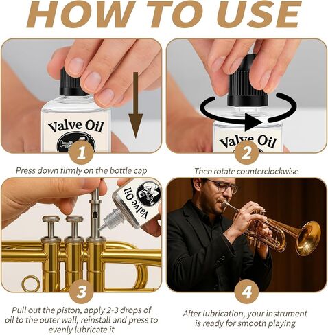 2Pcs Brass Valve Oil for Trumpet, Trombone, French Horn, Tuba, Euphonium, All Brass Instruments Accessories, Valve and Rotor Lubricant, Gift for Brass Players, Christmas, Birthday in Kuwait