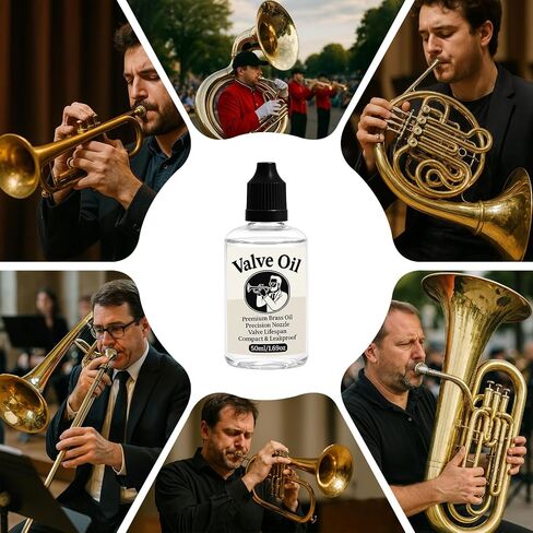 2Pcs Brass Valve Oil for Trumpet, Trombone, French Horn, Tuba, Euphonium, All Brass Instruments Accessories, Valve and Rotor Lubricant, Gift for Brass Players, Christmas, Birthday in Kuwait