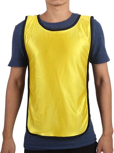 Kids Sports Vest Boys Training Vest, Youth Athletic Breathable Quick Dry Polyester with Hollow Side Design for Outdoor Football Basketball Running (Yellow) in Kuwait
