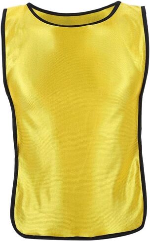 Kids Sports Vest Boys Training Vest, Youth Athletic Breathable Quick Dry Polyester with Hollow Side Design for Outdoor Football Basketball Running (Yellow) in Kuwait