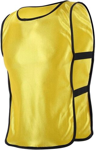 Kids Sports Vest Boys Training Vest, Youth Athletic Breathable Quick Dry Polyester with Hollow Side Design for Outdoor Football Basketball Running (Yellow) in Kuwait