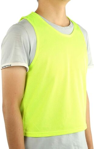 Chrees Children Fluorescent Green Football Training Vest Breathable Mesh Set for Sports Players Fiber Polyester + Nylon Size 12PCS in Kuwait
