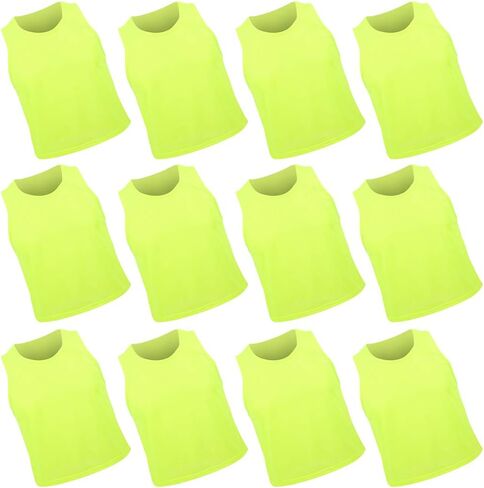 Football Training Vest Durable Breathable 12PCS for Children Soccer Sports Fluorescent Green in Kuwait