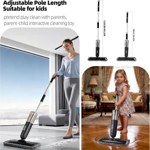 Electric Spray Mop Floor Cleaner with 2 Mopping Pads 720ml Bottle & Scraper 360° Swivel Head Lightweight Cordless Wet Dry Cleaner for Hardwood Floor Cleaning Laminate Tile Wood Vinyl & All Hard Floors in Saudi Arabia