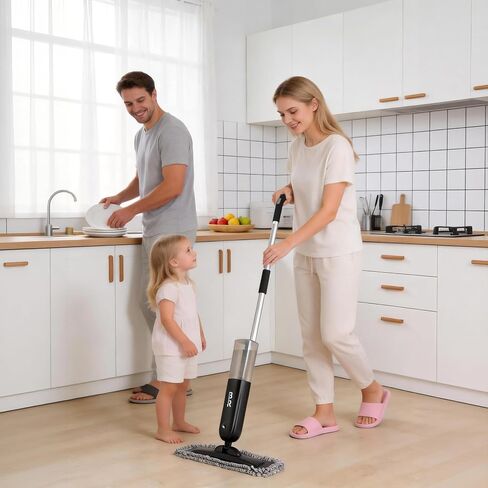 Electric Spray Mop Floor Cleaner with 2 Mopping Pads 720ml Bottle & Scraper 360° Swivel Head Lightweight Cordless Wet Dry Cleaner for Hardwood Floor Cleaning Laminate Tile Wood Vinyl & All Hard Floors in Saudi Arabia