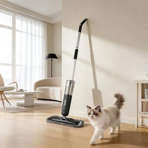 Electric Spray Mop Floor Cleaner with 2 Mopping Pads 720ml Bottle & Scraper 360° Swivel Head Lightweight Cordless Wet Dry Cleaner for Hardwood Floor Cleaning Laminate Tile Wood Vinyl & All Hard Floors in Saudi Arabia