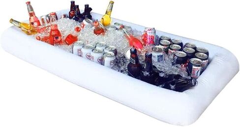 Inflatable Beer Table, Portable Pool Float with Ice Compartment, Water Proof Food Drink Holder for Pool Party, Barbecue, Camping, Beach in Kuwait