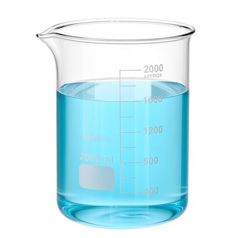 QWORK Borosilicate Glass 2000ml Beaker – Double Scale Measuring Cup for Lab, Classroom & Experiment Use in Kuwait
