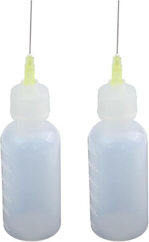 2 Pack 50mL Needle Tip Dispenser Bottles, Squeezable Plastic Dropper Flux Oil Glue Ink Perfume, Refillable Liquid Applicator Home Office Repair Hobbies in Kuwait