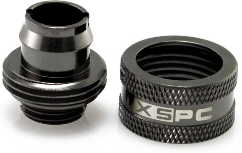 XSPC G1/4" إلى 7/16" ID، 5/8" OD ضغط مناسب V2 للأنابيب الناعمة، كروم أسود، 6 عبوات in Kuwait
