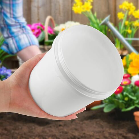 4 Pack White Plastic Pail Plastic Bucket with Lid, 1L Industrial Paint Pail Container Bucket Empty Paint Can Pigment Buckets for Art Crafts Projects Garage Organization (1 Quart) in Kuwait