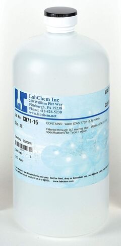 محلول مائي من LabChem LC267502، منزوع الأيونات، حجم 1 لتر in Kuwait