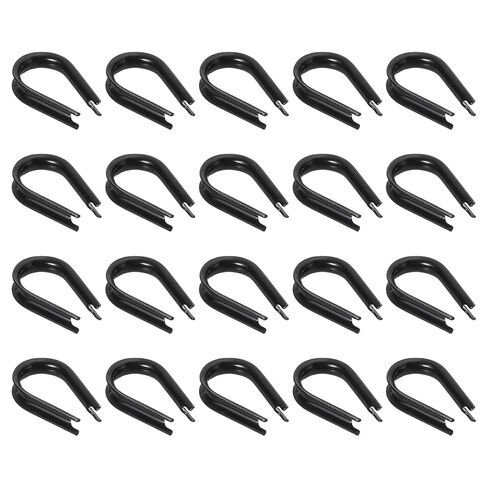 PATIKIL 1/8" (3mm) Wire Rope Thimble, 20 Pack 304 Stainless Steel M3 Cable Thimbles Rigging for Lifting Hanging Securing, Black in Saudi Arabia