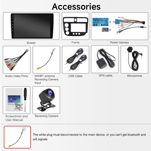 ASURE Car Stereo Radio Upgrade for Honda Civic 2001 2002 2003 2004 2005,9 inch 8Core 4G+64G Android GPS Navigation Unit with Wireless Carplay,Android Auto,1280x800 HD Touchscreen Multimedia in Kuwait