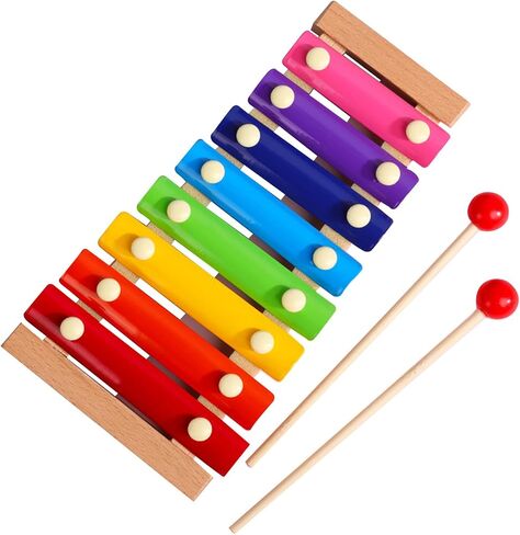 Children Xylophone Colorful Wood 8 Note Professional Glockenspiel for Kids Musical Development (Pine Wood) in Kuwait