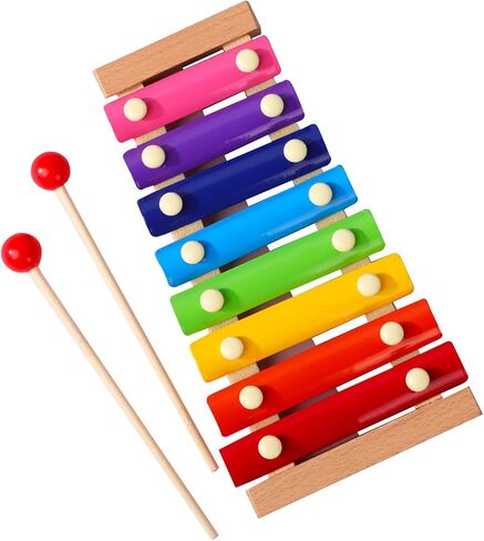 Children Xylophone Colorful Wood 8 Note Professional Glockenspiel for Kids Musical Development (Pine Wood) in Kuwait