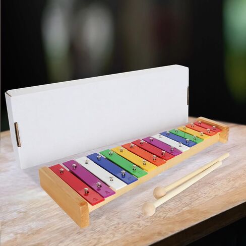 15 Note Xylophone Multi-Colored Glockenspiel Resonator Bells with 2pcs Mallets in Kuwait