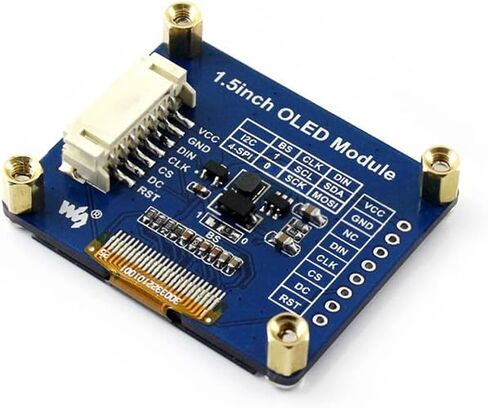 وحدة عرض OLED 1.5 بوصة 128x128 16 مقياس رمادي واجهة SPI/I2C SSD1327 سائق Raspberry Pi/Jetson Nano/STM32 أمثلة مقدمة in Kuwait