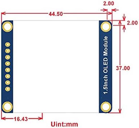 وحدة عرض OLED 1.5 بوصة 128x128 16 مقياس رمادي واجهة SPI/I2C SSD1327 سائق Raspberry Pi/Jetson Nano/STM32 أمثلة مقدمة in Kuwait