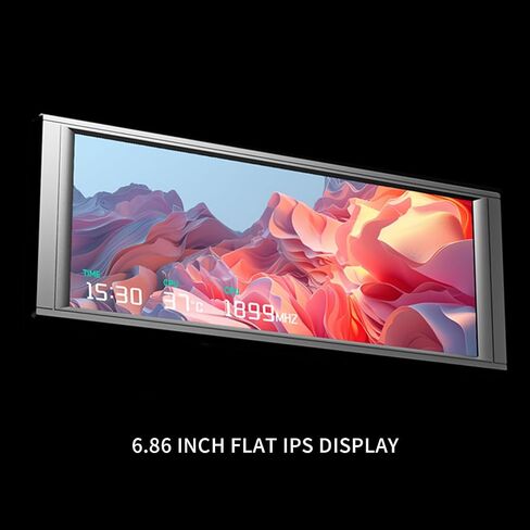 Thermalright Trofeo Vision LCD Black Edition Case Sub-Display Features a 6.86-inch Full-Color LCD Display (1280x480 Resolution) with a Magnetic Panel Screen, Supporting DIY Dynamic/Static Images in Kuwait