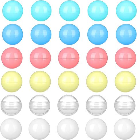 Operitacx 30pcs Vending Machine Capsules: 25mm Empty Prize Eggs for Gumball Claw Machine Plastic Christmas Candy Balls Refills Bingo Ball Replacements in Kuwait