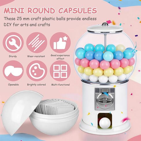 Operitacx 30pcs Vending Machine Capsules: 25mm Empty Prize Eggs for Gumball Claw Machine Plastic Christmas Candy Balls Refills Bingo Ball Replacements in Kuwait