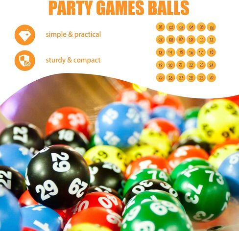 30Pcs Numbered Raffle Balls 1-30, 1.57 Inch Orange Plastic Lottery Drawing Balls, Clear Printed Reusable Balls for Bingo Games, Party Raffles, Event Prizes and Classroom Activities in Kuwait