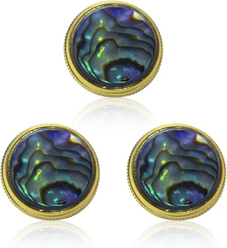 CashBeat Copper Trumpet Valve Caps Finger Buttons Gold Abalone shell | Copper construction, 4mm thread 0.7mm pitch, 3-pack, fits standard trumpets, finger button replacement in Kuwait