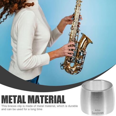 Milisten Alto Sax Ligature Metal Saxophone Parts Instrument Ligature Clip Replacement for Alto Sax Mouthpiece Lightweight Compact Clamp for Wind Instrument Accessories in Kuwait