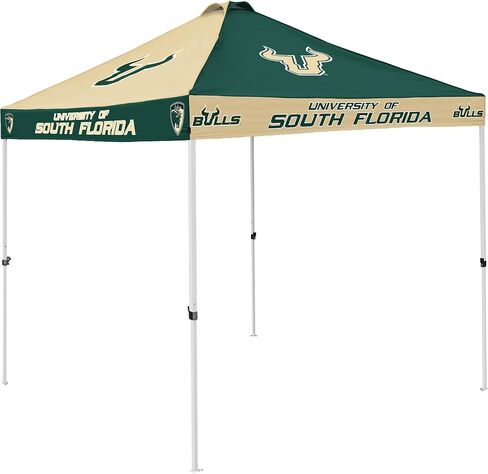 شعار العلامات التجارية NCAA South Florida Bulls مقاس 9 × 9 أقدام، خيمة ذات مظلة خلفية للشطرنج - 9 × 9 بوصة، سقف مزود بفتحات تهوية، ارتفاع قابل للتعديل، حقيبة حمل بعجلات، فولاذ مطلي بالمسحوق in Kuwait