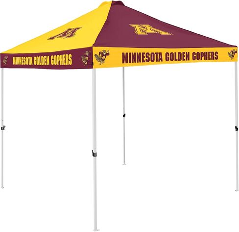 شعار العلامات التجارية NCAA Minnesota Golden Gophers Checkerboard خيمة الباب الخلفي - 9 × 9 بوصة، سقف بفتحات تهوية، ارتفاع قابل للتعديل، حقيبة حمل بعجلات، فولاذ مطلي بالمسحوق in Kuwait
