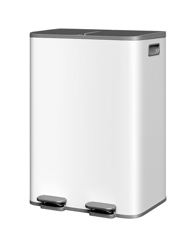 GarveeHome 2 × 8 جالون سلة مهملات مزدوجة من الفولاذ المقاوم للصدأ مع غطاء للمطبخ، سلة مهملات مزدوجة كبيرة ومجموعة سلة إعادة التدوير، علب قمامة معدنية للمطبخ، دلاء داخلية من البولي بروبيلين، حافة بطانة، أسود غير لامع in Kuwait