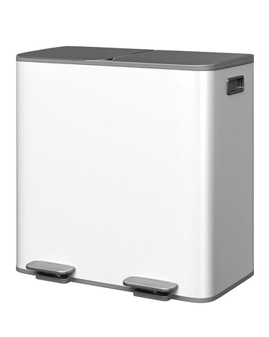 GarveeHome 2 × 8 جالون سلة مهملات مزدوجة من الفولاذ المقاوم للصدأ مع غطاء للمطبخ، سلة مهملات مزدوجة كبيرة ومجموعة سلة إعادة التدوير، علب قمامة معدنية للمطبخ، دلاء داخلية من البولي بروبيلين، حافة بطانة، أسود غير لامع in Kuwait