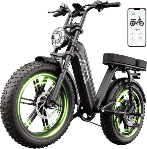TST Electric Bike for Adults 1500W Peak 20" Fat Tire All-Terrain E-Bike 60/110 Miles Electric Dirt Bike - 48V 15/25 AH Battery Tested to UL 2849 Powered Electric Bicycle in Kuwait