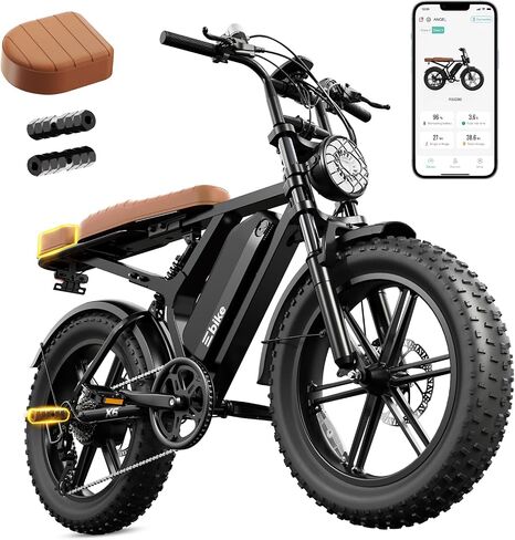 TST Electric Bike for Adults, 1500W Peak Motor 60-80 Miles Fat Tire Ebike with 48V 15Ah Removable Battery 20" Fat Tire E Bike, Full Suspension and 7-Speed,Tested to UL 2849 Powered Electric Bicycle in Saudi Arabia