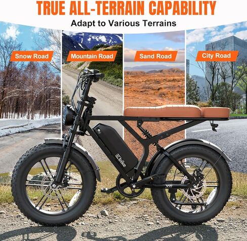 TST Electric Bike for Adults, 1500W Peak Motor 60-80 Miles Fat Tire Ebike with 48V 15Ah Removable Battery 20" Fat Tire E Bike, Full Suspension and 7-Speed,Tested to UL 2849 Powered Electric Bicycle in Saudi Arabia