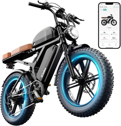 TST Electric Bike for Adults, 1500W Peak Motor 60-80 Miles Fat Tire Ebike with 48V 15Ah Removable Battery 20" Fat Tire E Bike, Full Suspension and 7-Speed,Tested to UL 2849 Powered Electric Bicycle in Saudi Arabia