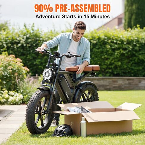 TST Electric Bike for Adults, 1500W Peak Motor 60-80 Miles Fat Tire Ebike with 48V 15Ah Removable Battery 20" Fat Tire E Bike, Full Suspension and 7-Speed,Tested to UL 2849 Powered Electric Bicycle in Saudi Arabia