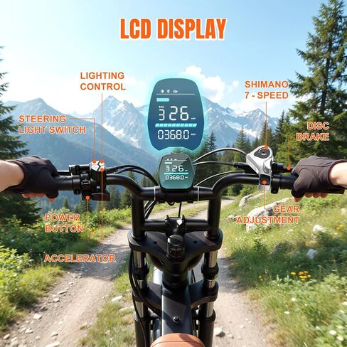 TST Electric Bike for Adults, 1500W Peak Motor 60-80 Miles Fat Tire Ebike with 48V 15Ah Removable Battery 20" Fat Tire E Bike, Full Suspension and 7-Speed,Tested to UL 2849 Powered Electric Bicycle in Saudi Arabia