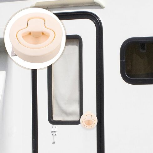 KALLORY Nylon Round Hatch Latch Pull Ring for Boat and Rv, Reliable Spring Loaded Slam Lock, Easy Installation Cabinet and Secure Bars Locking Hardware in Beige in Kuwait