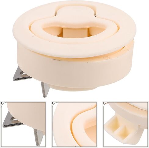 KALLORY Nylon Round Hatch Latch Pull Ring for Boat and Rv, Reliable Spring Loaded Slam Lock, Easy Installation Cabinet and Secure Bars Locking Hardware in Beige in Kuwait