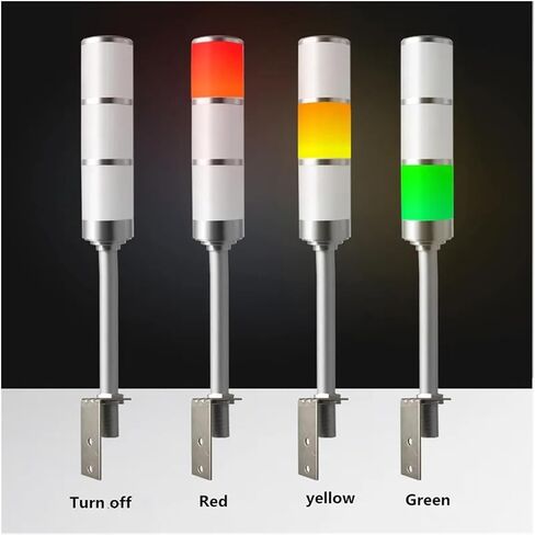 1 قطعة الألومنيوم الصناعية متعدد الطبقات كومة ضوء 3 طبقة L قضيب LED إشارة برج إنذار الحذر ضوء السلامة للآلة (24 فولت الفضة 2 متر كابل) in Kuwait