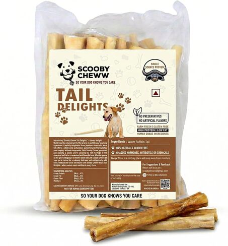 Cow Tails for Dog Treats, 16 Pack Bag, High Protein Pet Treats, 100% Natural Long Lasting Chews for Dog Snacks, Rawhide Alternative Beef Tails Dogs Chews 16 Count Bag in Saudi Arabia