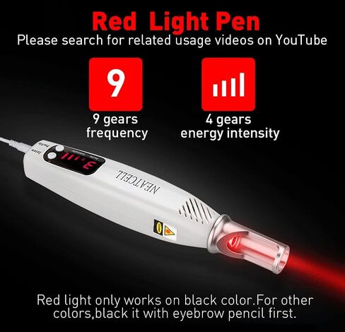 Red Light Pen Device w/US Plug,Customer Glasses,Operation Videos in Kuwait