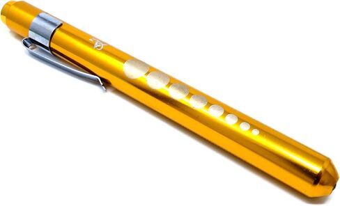 قلم ضوء LED طبي من الألومنيوم قابل لإعادة الاستخدام من Penlight مع مقياس الحدقة للممرضات والأطباء والطلاب مع مشبك جيب (ذهبي) in Kuwait