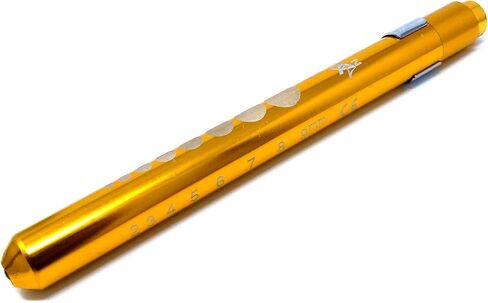 قلم ضوء LED طبي من الألومنيوم قابل لإعادة الاستخدام من Penlight مع مقياس الحدقة للممرضات والأطباء والطلاب مع مشبك جيب (ذهبي) in Kuwait