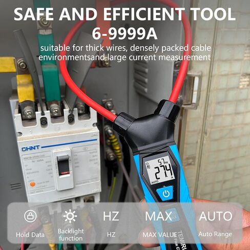 Clamp Meter, AC Electrical Tester with 20-Inch Flexible Clamp,True RMS 6000 Count 10000A AC Current Meter with Backlit & Hold Data, Auto Ranging and More in Kuwait