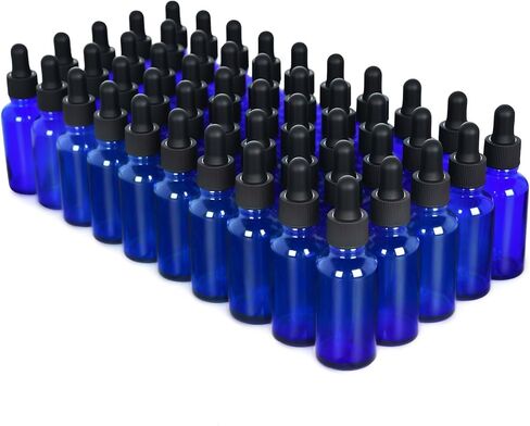 June Fox Glass Dropper Bottle,99 Pack 1oz Blue Glass Bottles (99, Amber) in Kuwait