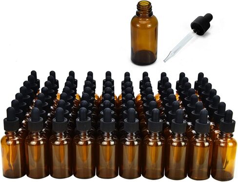 June Fox Glass Dropper Bottle,99 Pack 1oz Blue Glass Bottles (99, Amber) in Kuwait